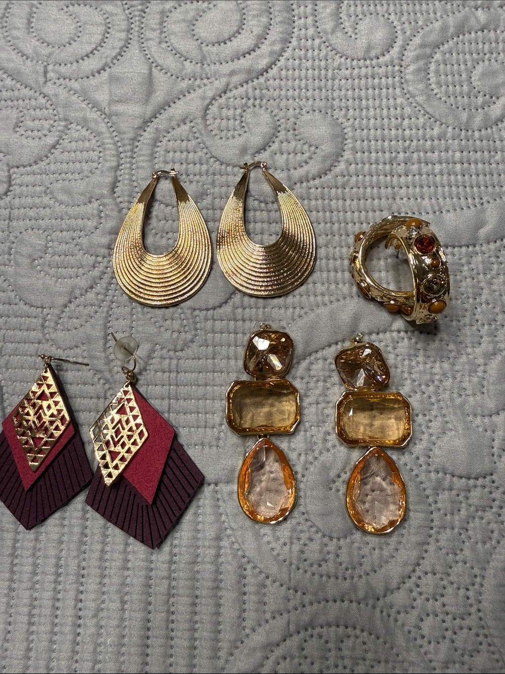 Grouping of 4 Pair of Statement Earrings